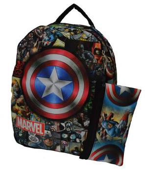 Morral + Cartuchera Comic Capitán América Maleta Avengers