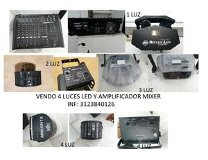 Vendo 4 Luces Led Y Amplificador Mixer