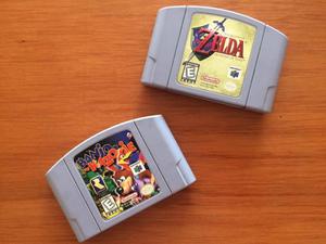 Dos juegos de Nintendo 64 Zelda y Banjo
