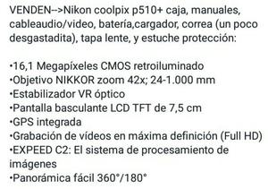 Vendo Camar Nikon Coolpix P510