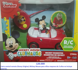 Carro control remoto Disney Original Mickey.