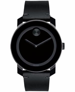 Reloj Movado  Cuero Negro Hombre