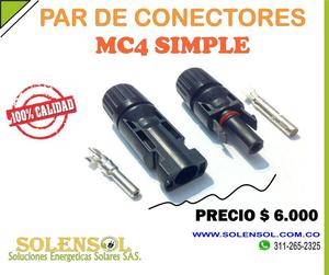 PAR DE CONECTORES MC4 SIMPLE PARA PANEL SOLAR, ENERGÍA