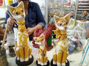 Juego de Gatos Hermosos en Ceramica
