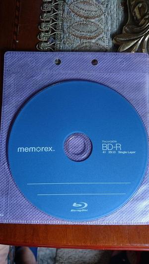 Disco Blu ray BD R 25gb $ Memorex 4x Escritura Super