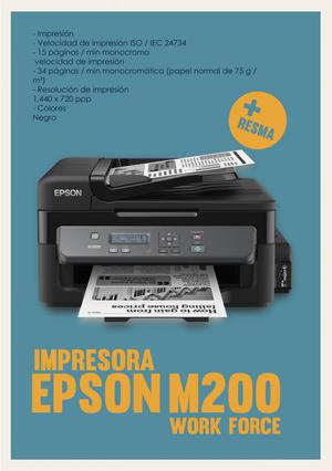 Impresora Epson M200 Work Force Resma