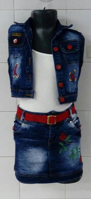 conjunto en jean para niña