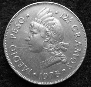 Moneda Rep. Dominicana 1/2 Peso  Very Nice Grade