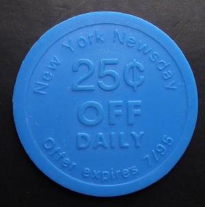 Token Ficha Usa New York News Daily 25 C Plastic