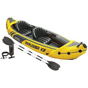 Bote Inflable Intex Kayak De 2 Personas Con Remos De Alumini
