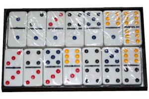 Domino X 28 Fichas Juego De Mesa Familiar En Colores