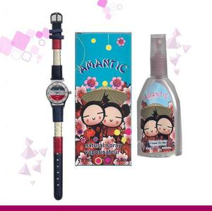 Estuche Infantil Amantic + Reloj Rojo Blanco Y Azul