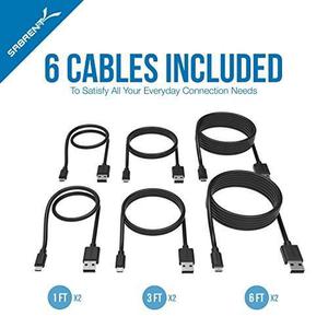 Cables Usb-microusb Sabrent Cb-mub3 6 Unidades