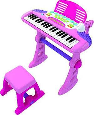 Niños Toy Teclado Electronico Con 37 Teclas (rosa)