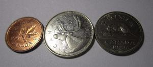 3 Moneda Canada  Cents  Lote U6