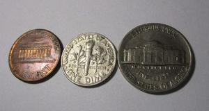 3 Moneda Usa 1 5 Cents Y 1 Dime  Lote U9