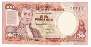 Billete Colombia 100 Pesos  #  A. Uncirculated
