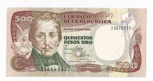 Billete Colombia 500 Pesos  #  Uncirculated