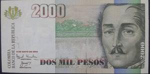 Billete Colombia Escalera  Pesos 8 Mayo  Unc Grande