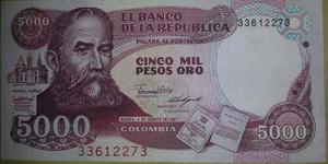 Billete Colombia $  Pesos 05 Agosto  Unc