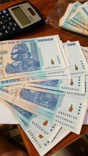 Billetes Zimbabwe 100 Trillones