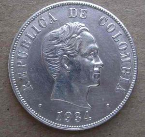 Moneda Colombia 50 Centavos  En Plata # 1 Sin Circular