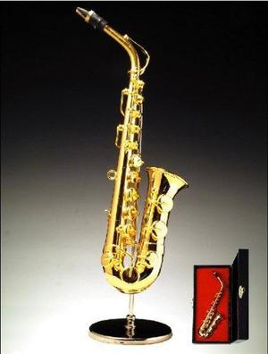 6.5 Saxofón De Oro Con Instrumento Miniatura De Broadway