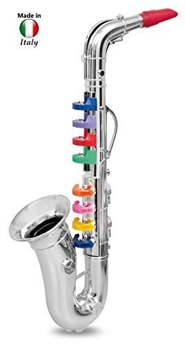 Haga Clic N 'play Saxofón Con 8 Teclas De Colores, Plata...