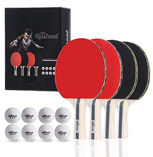 The Upstreet Box Set: 4 Palas De Ping Pong Con 3 Bolas De...