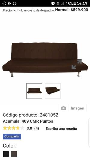 Sofa Cama Cuero Casi Nuevo