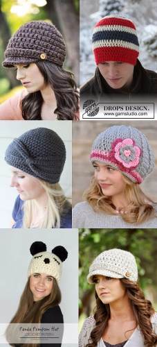 Gorros, Tejido, Crochet, Adulto, Mujer, Hombre