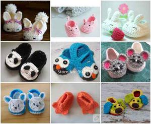Zapatos O Patucos Tejido Crochet, Bebes 0-12 Meses