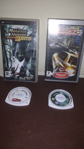 Cajas Juegos Psp Need For Speed Y Monster Hunter Fredom Unit