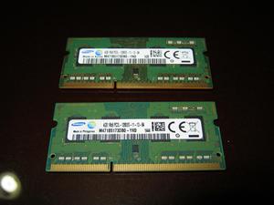 Memoria Ram DDR3 para portatil, 8gb 2x4gb samsung.