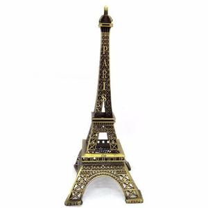 Torre Eiffel 18cm Metal Decorar Oficina Casa Bronce Dorado