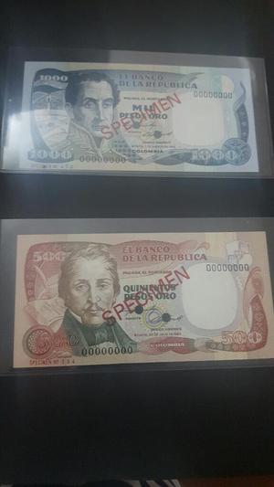 Billetes Especímenes