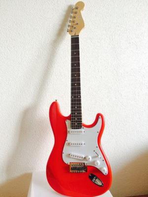 se vende guitarra electrica roja con blanco, gran sonido