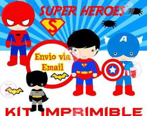 Kit Imprimible Superheroes Batman Superman Ironman Único!!