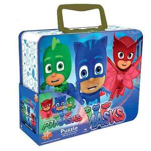 Pj Masks Lunch Box Tin With Handle Themed Jigsaw Puzzle - 24