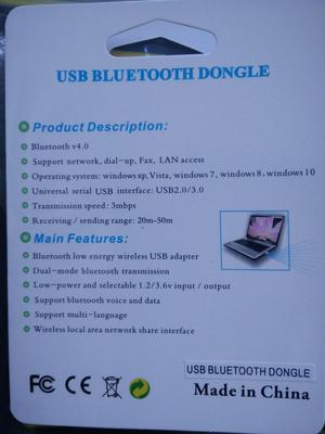 USB DONGLE BLUETOOTH 4.1 PARA PC LINUX MAC WINDOWS