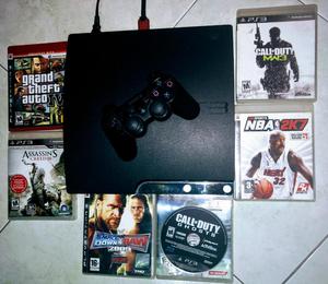 Ps3 Slim 250gb + 1 Control + 6 Juegos