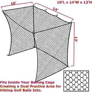 Seleccione 10'x 14' X 12' Insertar Red De Práctica De Golf