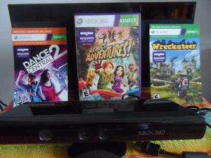 Sensor Kinect Xbox 360 Mas Tres Juegos, En Perfecto Estado