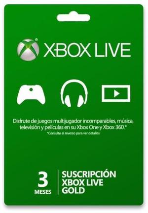 Xbox Live Gold 3 Meses De Suscripcion