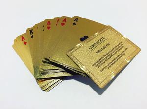 Cartas de Poker Aleación en Oro 24K