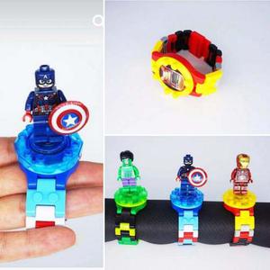 Reloj Tipo Lego Super Heroes Para Niños Facil Lectura