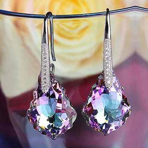 Aretes Elequeen 925 Swarovski Cristales