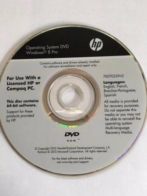 Windows 8 Pro Cd Hp Original, Precio De Fabrica - Sellado