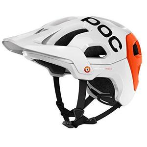 Casco Poc Tectal Race Para Bicicleta Blanco Naranja Metalico