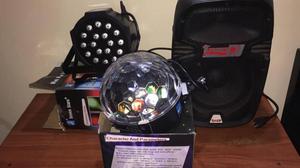 Combo: Parlante ProDJ Mini Par Lights Led Magic Ball Light